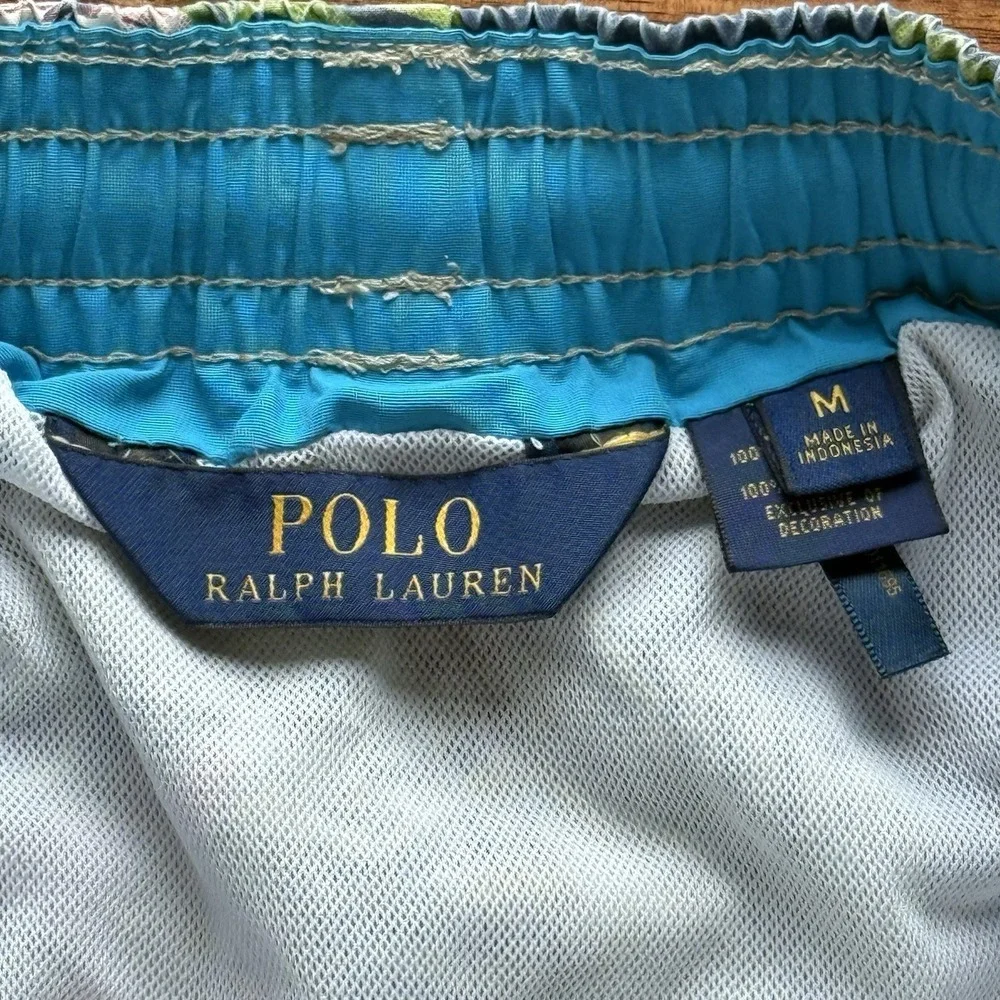 Polo Ralph Lauren Mens Traveler Swim Shorts Tropical Floral Pattern Size Medium
